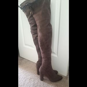 Liliana Kenzy-6 Women's Drawstring Tie Chunky Heel Over Knee High Stretchy Boot